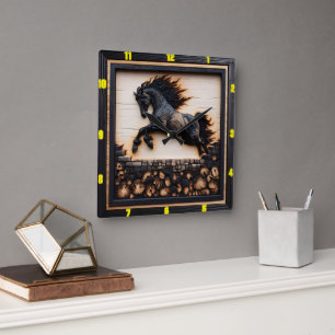Andalusian Horse: Time, Art, Nature's Grace Square Wall Clock