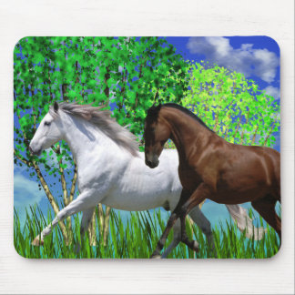 ANDALUSIAN HORSES RUNNING Mousepad