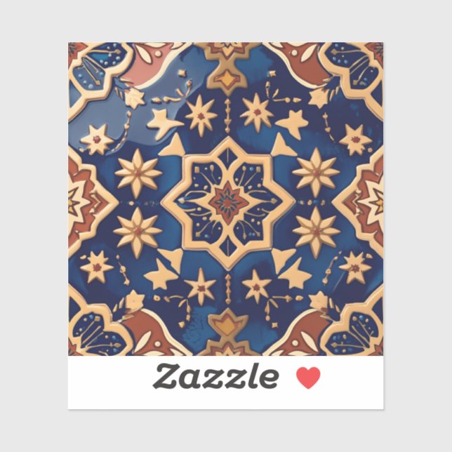 Andalusian Moorish Zellige Tile Pattern – Alhambra Sticker (Sheet)