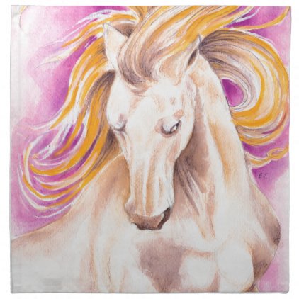 Andalusian Palomino purple watercolor Cloth Napkin