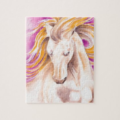 Andalusian Palomino purple watercolor Jigsaw Puzzle