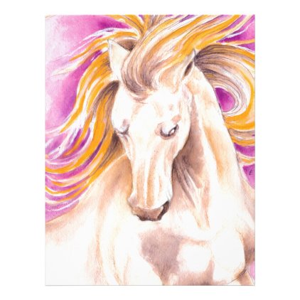 Andalusian Palomino purple watercolor Letterhead