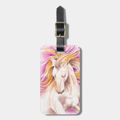 Andalusian Palomino purple watercolor Luggage Tag