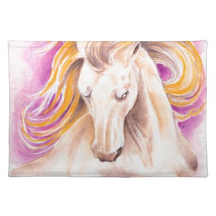 Andalusian Palomino purple watercolor Placemat