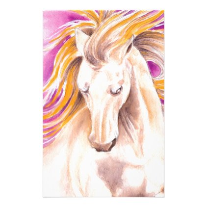 Andalusian Palomino purple watercolor Stationery