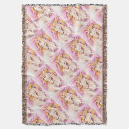 Andalusian Palomino purple watercolor Throw