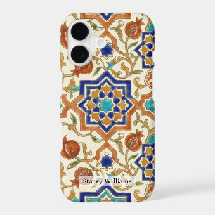 Andalusian Pomegranate Blue Star Tile iPhone 17 Case