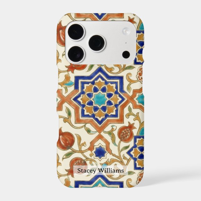 Andalusian Pomegranate Blue Star Tile  Case-Mate iPhone Case (Back)