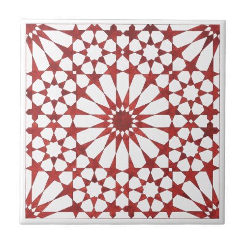 Andalusian red mosaic ALHAMBRA Ceramic Tile