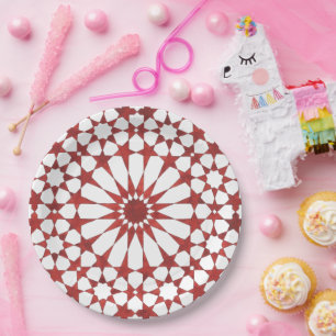 Andalusian red mosaic ALHAMBRA Paper Plates