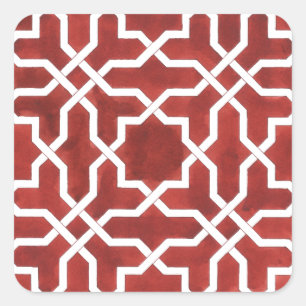 Andalusian red mosaic ALHAMBRA Square Sticker