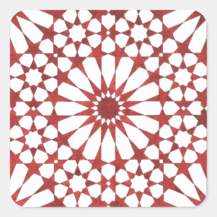 Andalusian red mosaic ALHAMBRA Square Sticker