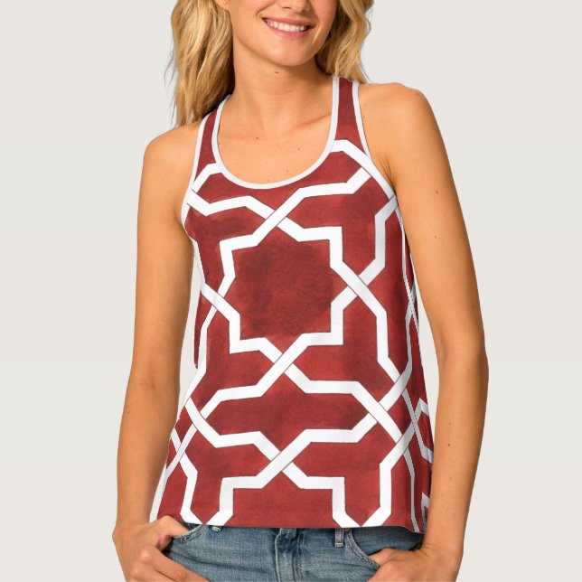 Andalusian red mosaic ALHAMBRA Tank Top (Front)