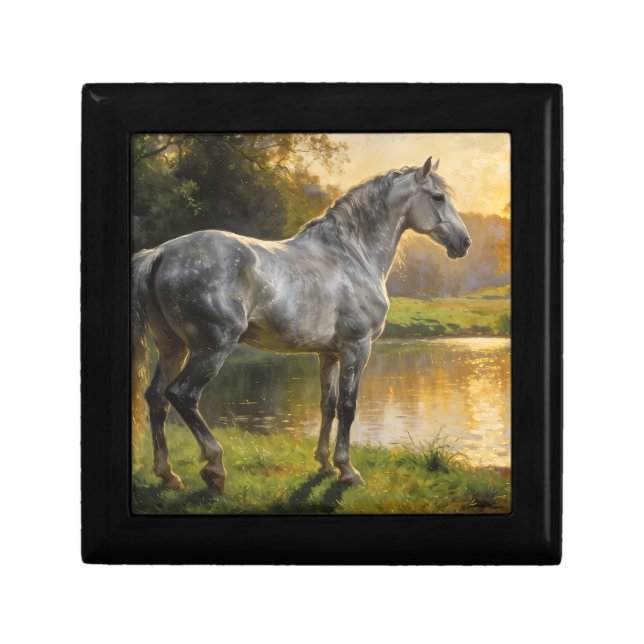 Andalusian Stallion by the Lake Gift Box (Front)