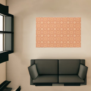 Andalusian Star Pattern in Peach and Terracotta Rug