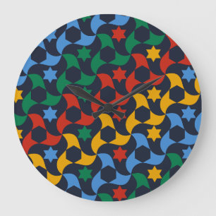 Andalusian Tiles 12 (Alhambra Palace, Granada) Large Clock