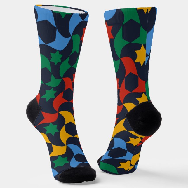 Andalusian Tiles 12 (Alhambra Palace, Granada) Socks (Angled)