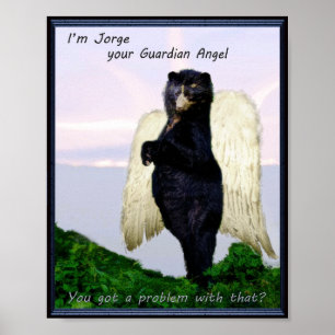 Andean Bear Guardian Angel Poster