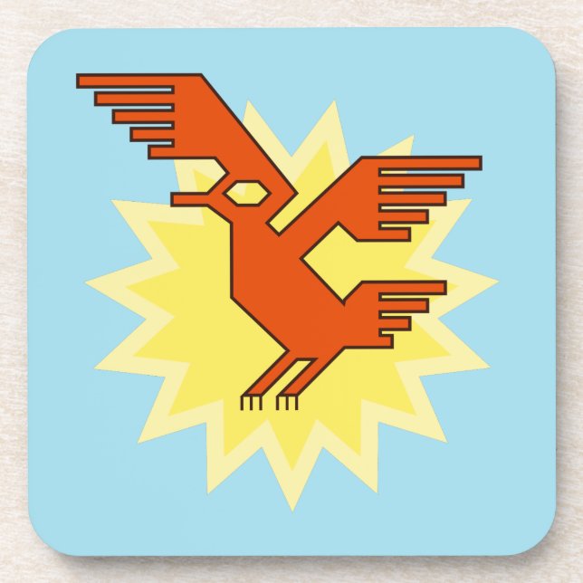 Andean Condor Bird Modern Geometric Art Coaster (Front)