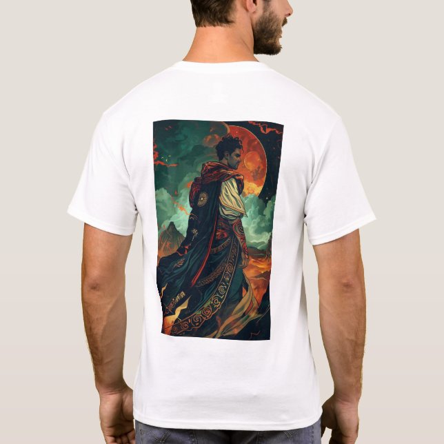 Ander - Handsome Masculine Arabic Man with Short H T-Shirt (Back)