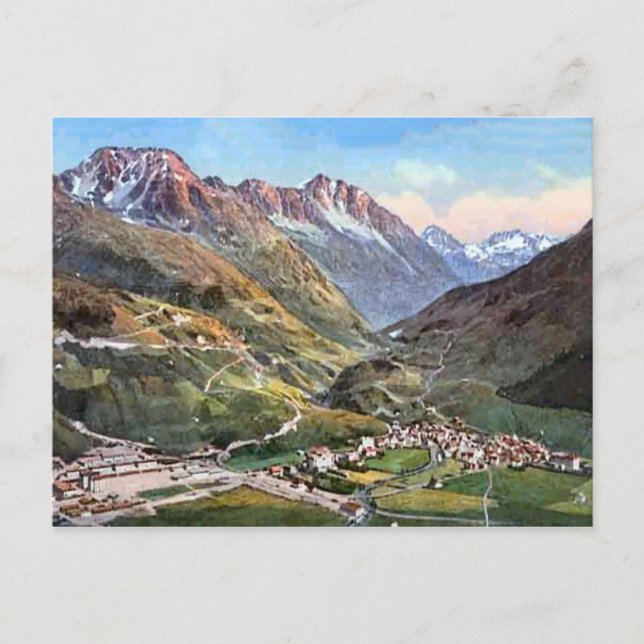 Andermatt, St Gotthard 1924 Postcard (Front)