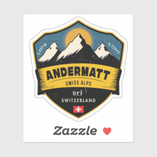 Andermatt , swiss alps , Switzerland Sticker