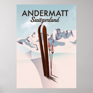 Andermatt Switzerland ski Poster