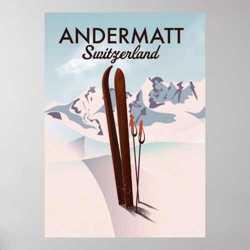 Andermatt Switzerland ski Poster