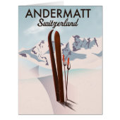 Andermatt Switzerland ski poster travel print. (Front)