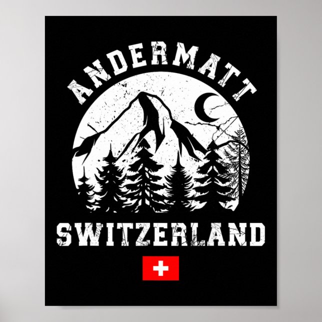 Andermatt Switzerland Ski Resort Alps Alpine Skiin Poster (Front)