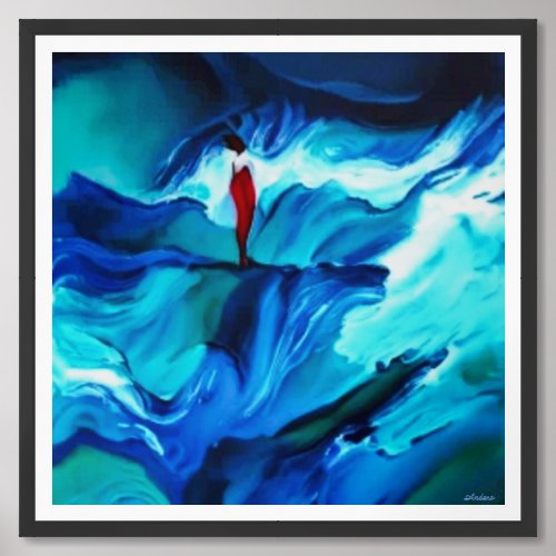 Anders ArtistryShe Faces The Waves In Her Life Framed Art