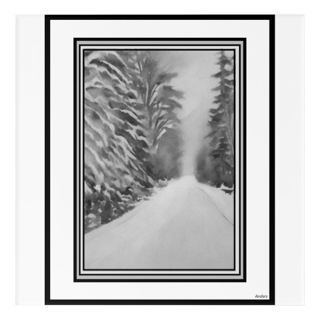  Anders Artistry* Snowy Mountain Road* Acrylic Print (Front)