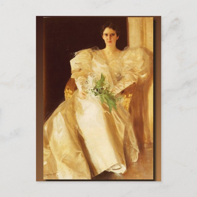 Anders Zorn's Portrait of Mrs. Eben Richards Postcard (Front)