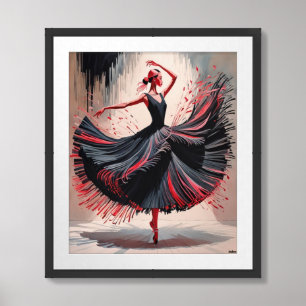 AndersArtistry *Ballerina Black n Red Framed Art