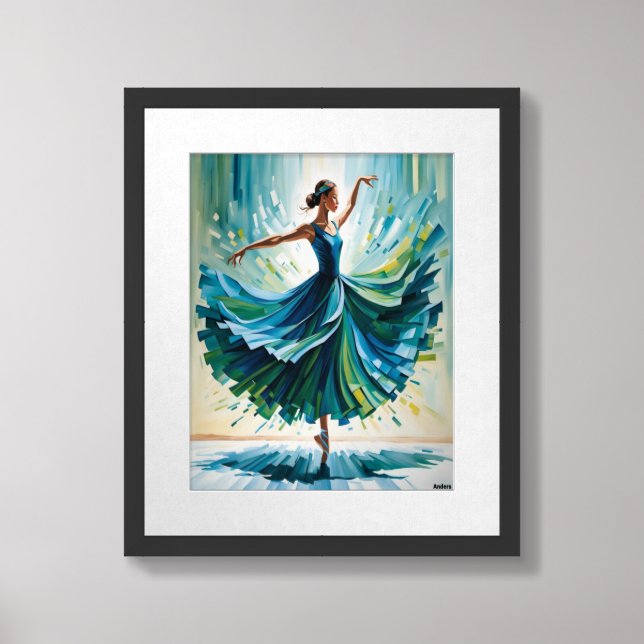 AndersArtistry *Ballerina In Green Framed Art (Framed Front)