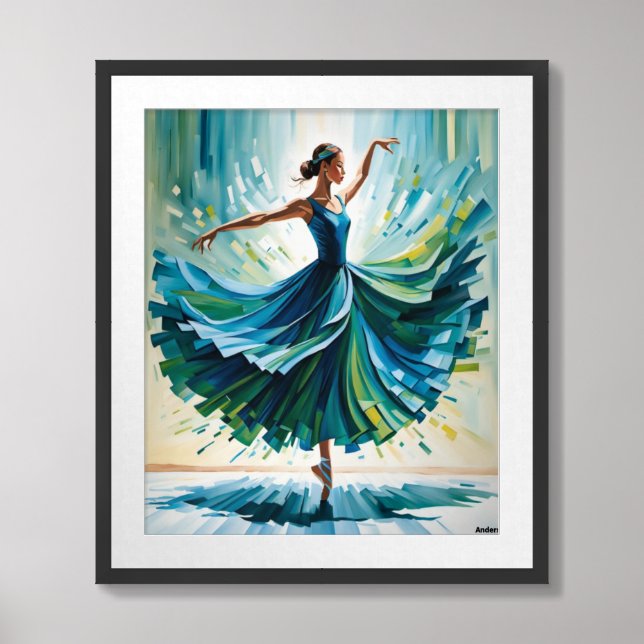 AndersArtistry *Ballerina In Green* Larger 20 x 24 Framed Art (Framed Front)