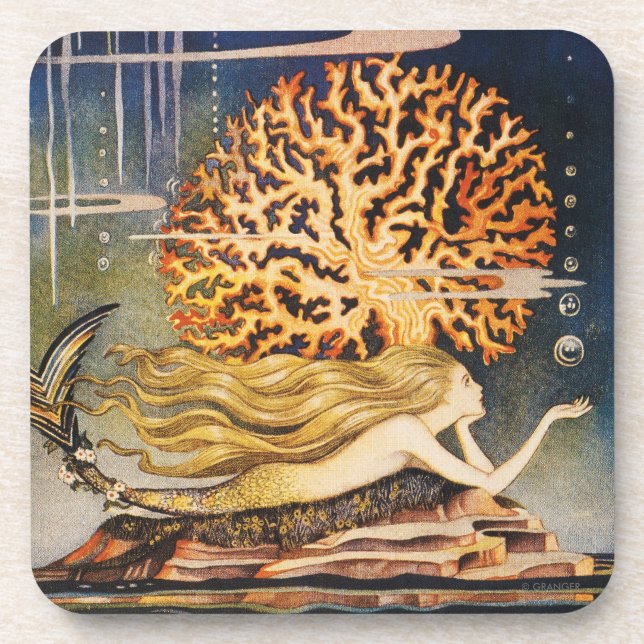 Andersen: Little Mermaid Drawing Drink Coaster (Front)