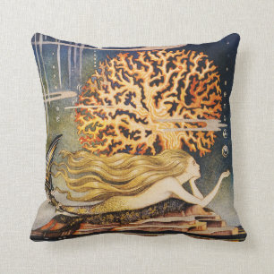 Andersen: Little Mermaid Drawing Throw Pillow