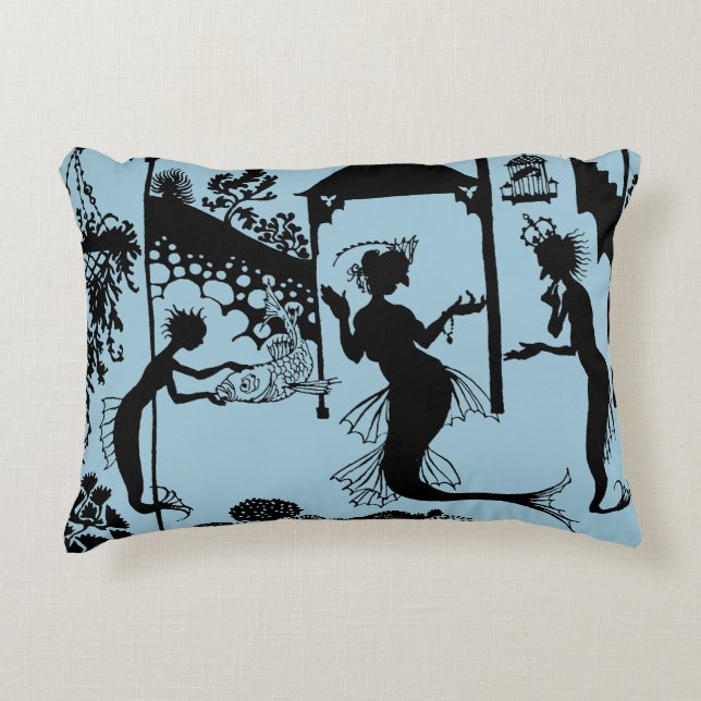 Andersen: Little Mermaid Silhouette Decorative Pillow (Front)