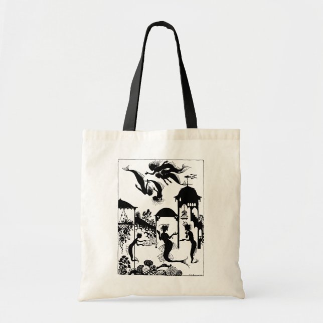 Andersen: Little Mermaid Silhouette Tote Bag (Front)