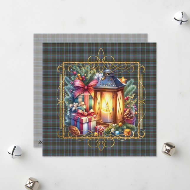 Anderson Ancient  Scottish Tartan Christmas  Holiday Card (Front/Back In Situ)