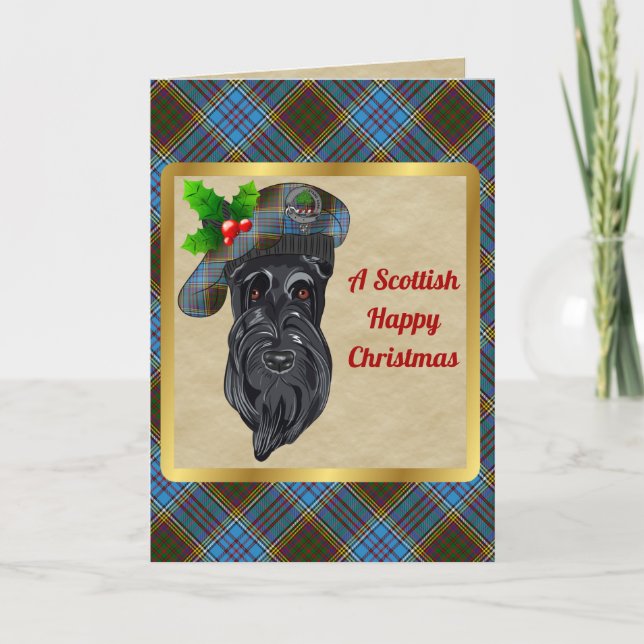 Anderson Badge & Tartan Personalized Christmas Card (Front)