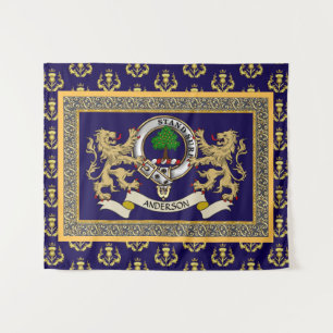 Anderson Clan Badge Personalized Blue Tapestry