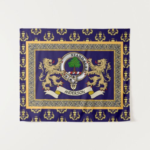 Anderson Clan Badge Personalized Blue Tapestry