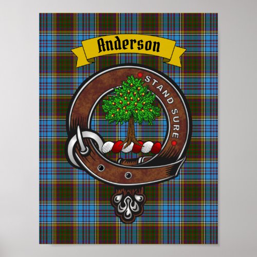 Anderson Clan Badge  Tartan 85x11 Poster