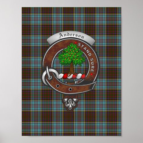 Anderson Clan Badge  Tartan 85x11 Poster