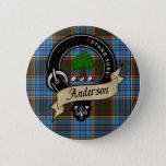 Anderson Clan Badge &amp; Tartan Button at Zazzle