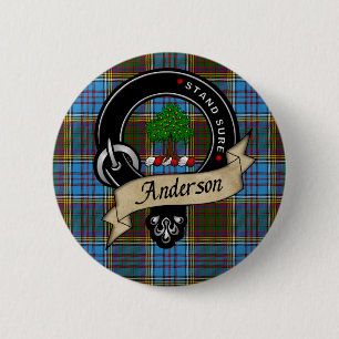 Anderson Clan Badge & Tartan Button