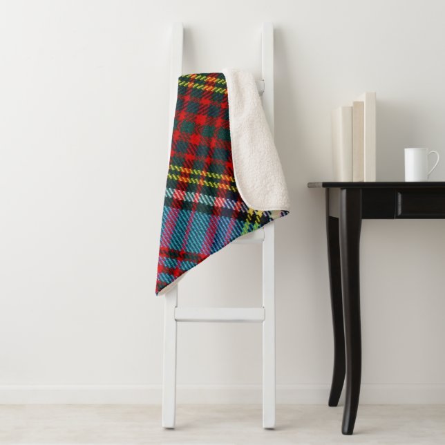 Anderson Clan Tartan (Diagonal) Sherpa Blanket (In Situ)