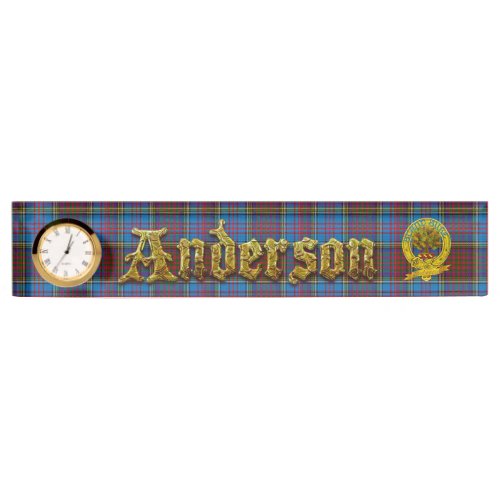 Anderson Clan Tartan  Motif Desk Name Plate